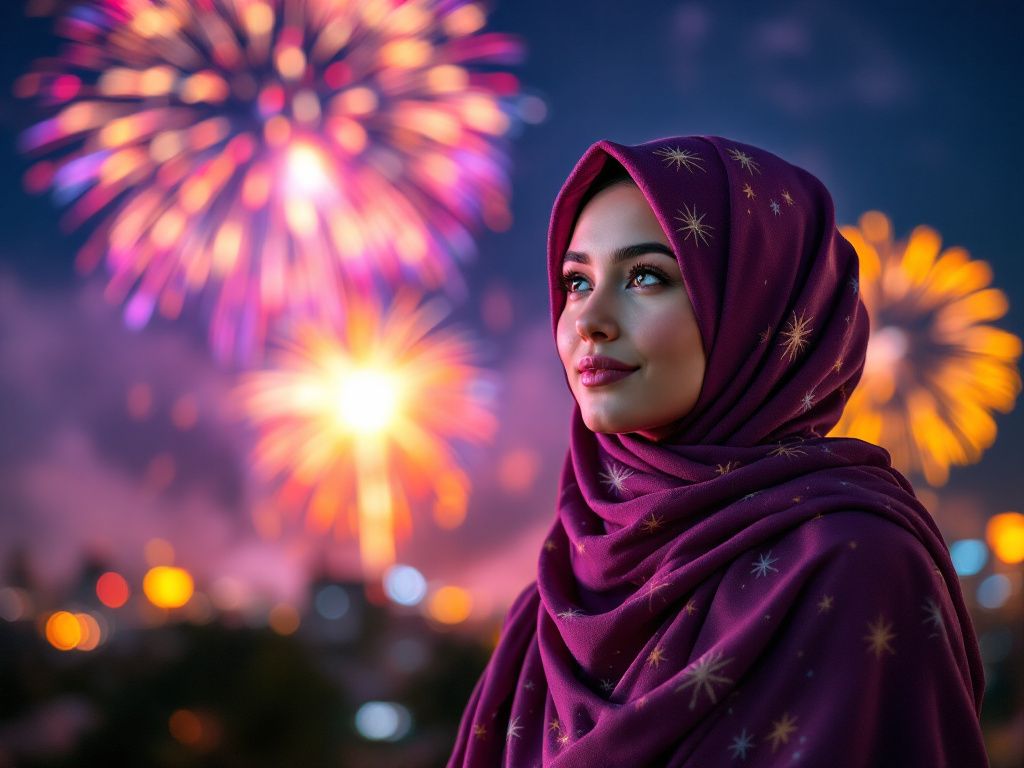 Hijab Styles for Fireworks: Shine Bright Under the Night Sky