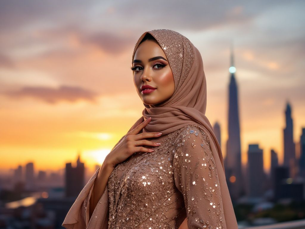 Shiny Hijab Looks: A Glamour Style Guide