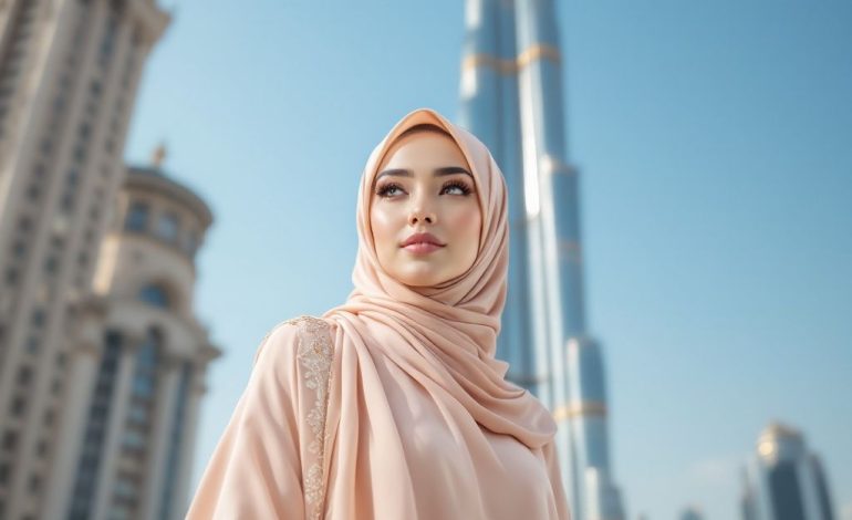 Dubai Luxury Edit: Premium Styling in Soft Gold for the Hijab